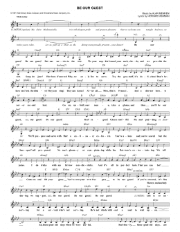 page one of Be Our Guest (from Beauty And The Beast) (Lead Sheet / Fake Book)