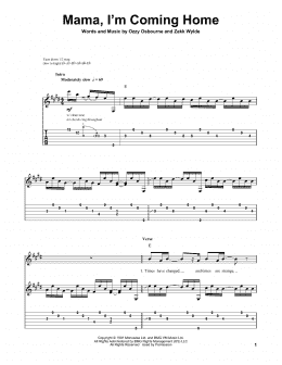 page one of Mama, I'm Coming Home (Guitar Tab (Single Guitar))