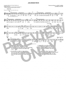 page one of Jailhouse Rock (Lead Sheet / Fake Book)