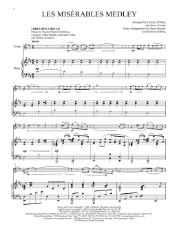 page one of Les Misérables Medley (Violin and Piano)