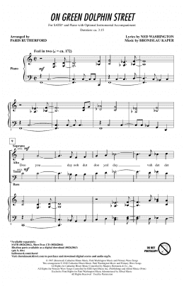 page one of On Green Dolphin Street (SATB Choir)