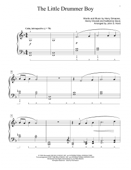 page one of The Little Drummer Boy (Educational Piano)