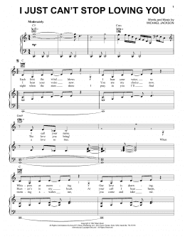 page one of I Just Can't Stop Loving You (Piano, Vocal & Guitar Chords (Right-Hand Melody))