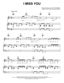 page one of I Miss You (Piano, Vocal & Guitar Chords (Right-Hand Melody))