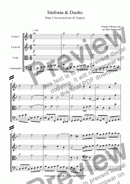 page one of Sinfonia & Duetto Finale (Poppea)