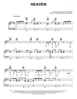 page one of Heaven (Piano, Vocal & Guitar Chords (Right-Hand Melody))