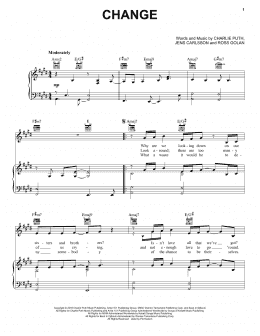 page one of Change (Piano, Vocal & Guitar Chords (Right-Hand Melody))