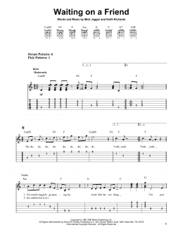 page one of Waiting On A Friend (Easy Guitar Tab)