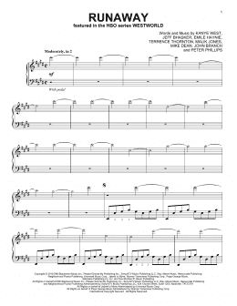 page one of Runaway (Piano Solo)