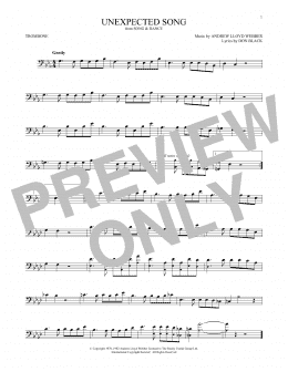 page one of Unexpected Song (from Song & Dance) (Trombone Solo)