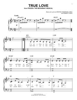 page one of True Love (Easy Piano)