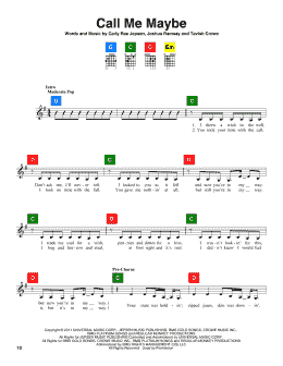 page one of Call Me Maybe (ChordBuddy)
