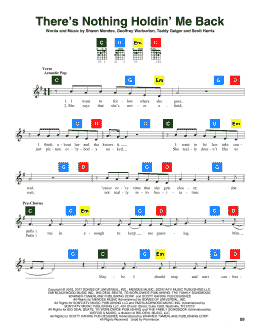 page one of There's Nothing Holdin' Me Back (ChordBuddy)