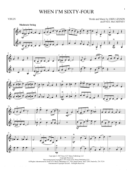 page one of When I'm Sixty-Four (Violin Duet)