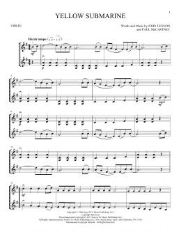 page one of Yellow Submarine (Violin Duet)