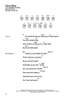 page one of Come Alive (from The Greatest Showman) (Guitar Chords/Lyrics)