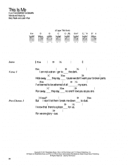 page one of This Is Me (from The Greatest Showman) (Guitar Chords/Lyrics)