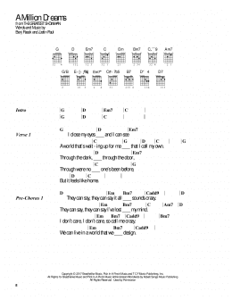 page one of A Million Dreams (from The Greatest Showman) (Guitar Chords/Lyrics)