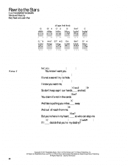 page one of Rewrite The Stars (from The Greatest Showman) (Guitar Chords/Lyrics)