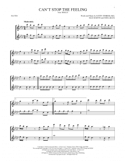 page one of Can't Stop The Feeling (Flute Duet)