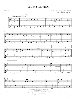 page one of All My Loving (Violin Duet)