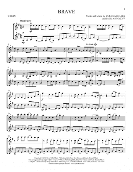 page one of Brave (Violin Duet)