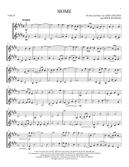 page one of Home (Violin Duet)