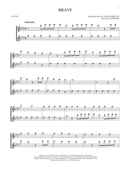 page one of Brave (Flute Duet)