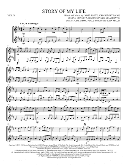 page one of Story Of My Life (Violin Duet)