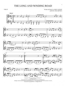 page one of The Long And Winding Road (Violin Duet)