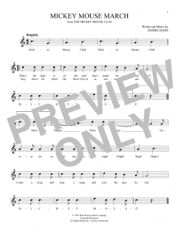 page one of Mickey Mouse March (from The Mickey Mouse Club) (Ocarina)