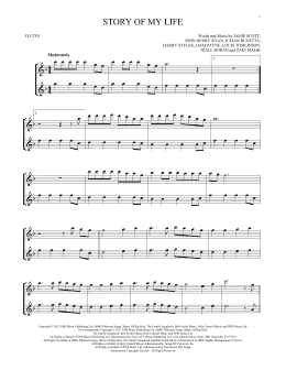 page one of Story Of My Life (Flute Duet)