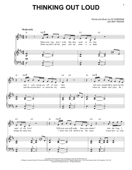 page one of Thinking Out Loud (Piano & Vocal)
