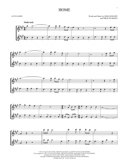 page one of Home (Alto Sax Duet)