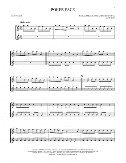 page one of Poker Face (Alto Sax Duet)