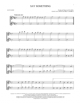 page one of Say Something (Alto Sax Duet)