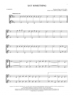 page one of Say Something (Clarinet Duet)