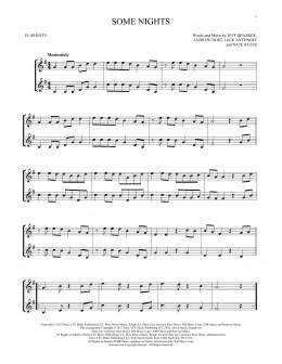 page one of Some Nights (Clarinet Duet)