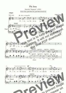 page one of "Pie Jesu" - Download Sheet Music (Soprano)