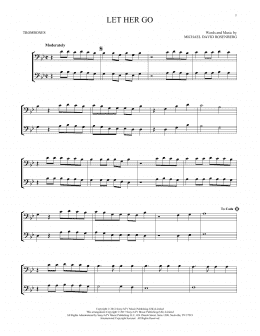 page one of Let Her Go (Trombone Duet)