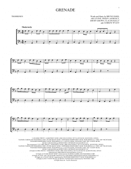 page one of Grenade (Trombone Duet)