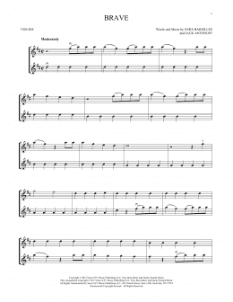 page one of Brave (Violin Duet)