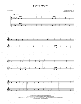 page one of I Will Wait (Trumpet Duet)