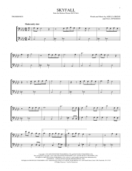 page one of Skyfall (Trombone Duet)