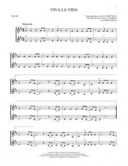 page one of Viva La Vida (Violin Duet)