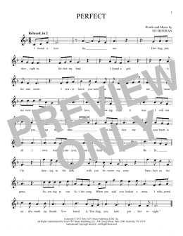 page one of Perfect (Ocarina)