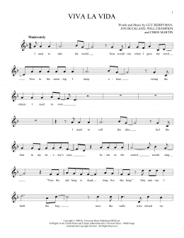 page one of Viva La Vida (Ocarina)