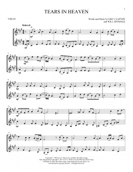 page one of Tears In Heaven (Violin Duet)