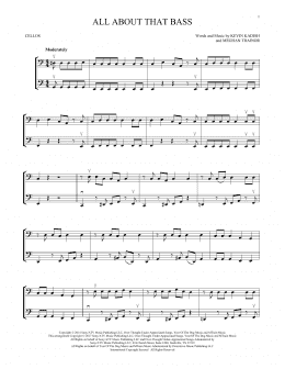 page one of All About That Bass (Cello Duet)