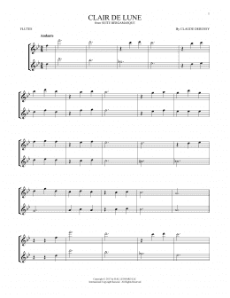 page one of Clair De Lune (Flute Duet)